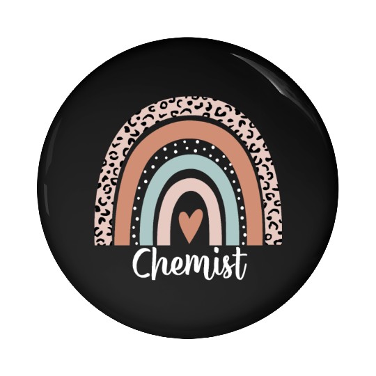Chemist Rainbow Leopard Funny Chemist Appreciation Pin Buttons