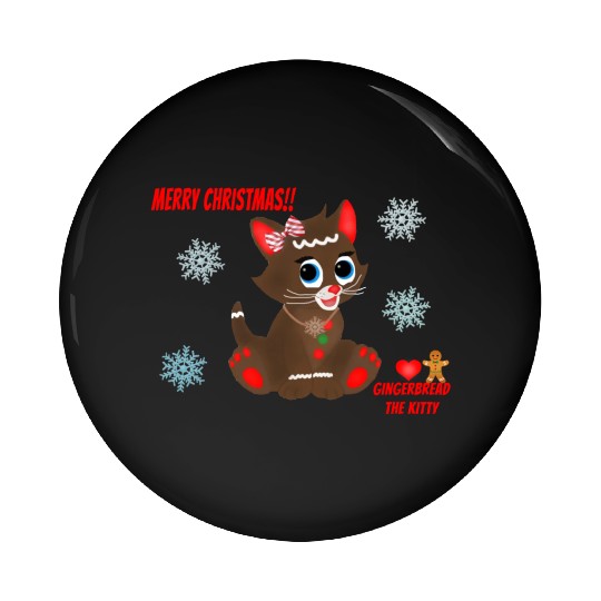 "Gingerbread" the Kitty (Snowflake Snuggliezz) Pin Buttons