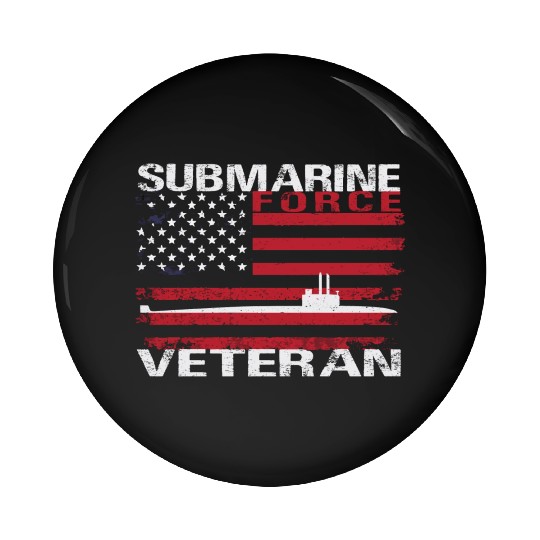 Submarine Force Veteran Usa Flag White Stars Pin Buttons