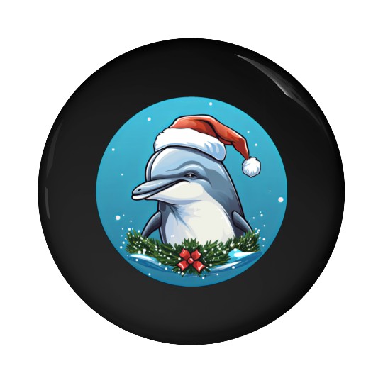 Dolphin Christmas Pin Buttons