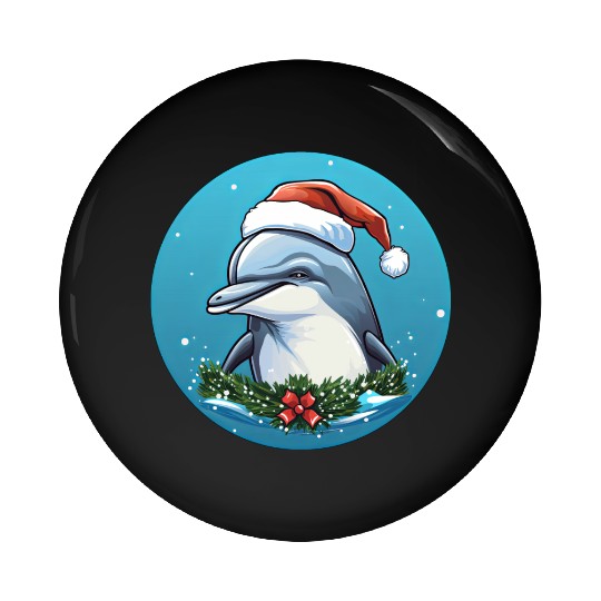 Dolphin Christmas Pin Buttons
