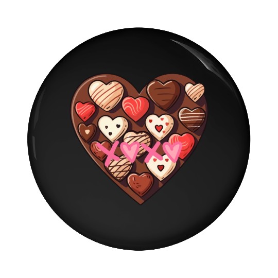 Chocolate XoXo Valentine's Day Pin Buttons