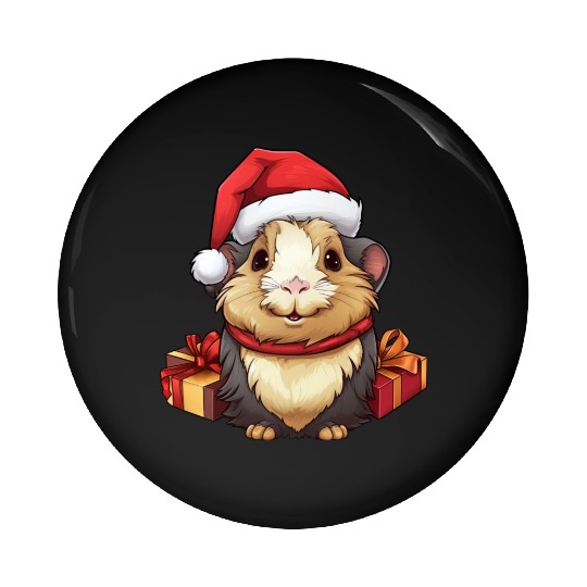Guinea pig Christmas Pin Buttons