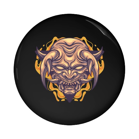 horned devil Pin Buttons