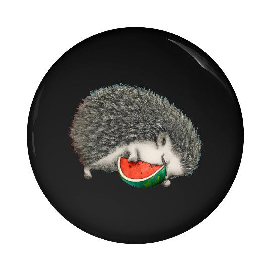 Hedgehog Sleeping With Watermelon Pin Buttons