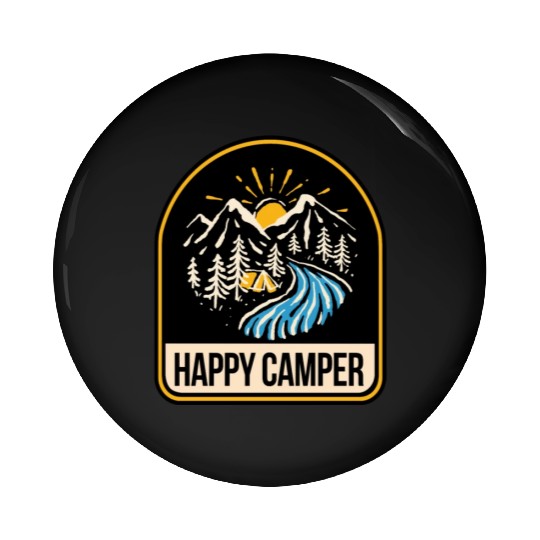 Happy Camper Camping Campfire Tent Pin Buttons