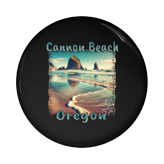 Cannon Beach, Oregon, USA - Relaxing Seaside Pin Buttons