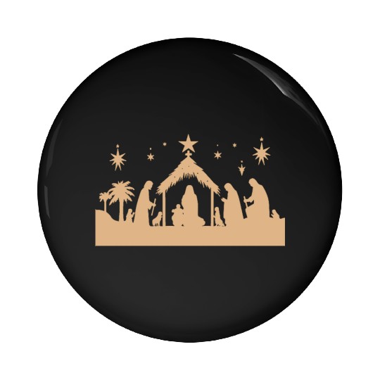 Nativity Scene with Mary Joseph Baby Jesus Pin Buttons