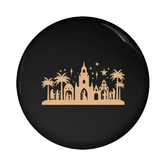 Nativity Scene with Mary Joseph Baby Jesus Pin Buttons