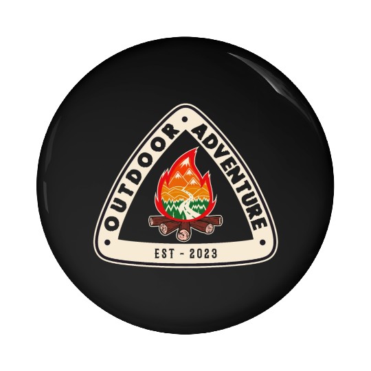 Outdoor Adventure Camper Camping Campfire Tent Pin Buttons
