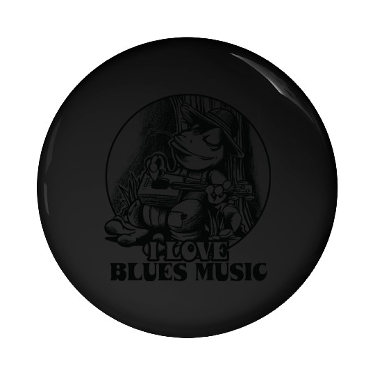 Delta Blues Frog With Guitar I Love Blues Music Pin Buttons