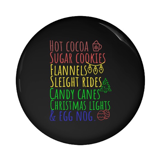 Hot cocoa sugar cookies Christmas lights Pin Buttons