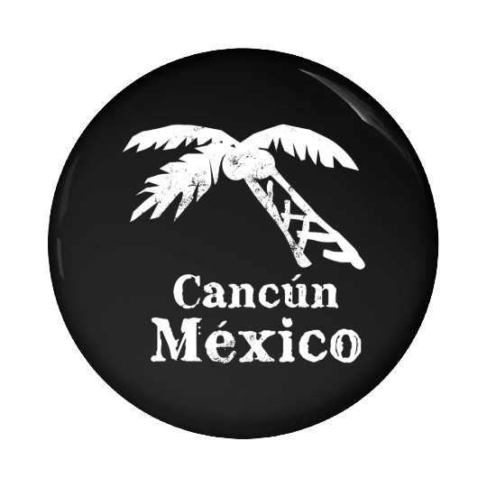 Cancun Mexico Palm Tree Vacation Trip Beach Men Pin Buttons