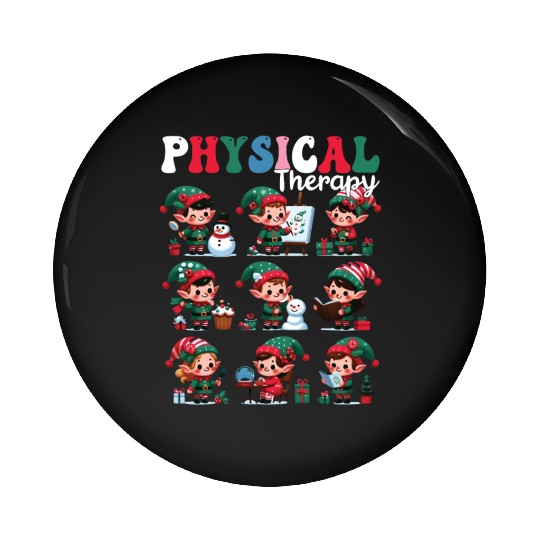 Christmas Gnome Santa Physical Therapy Xmas Pin Buttons