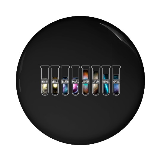 Science Pin Buttons, Mercury Venus Earth Mars Planets