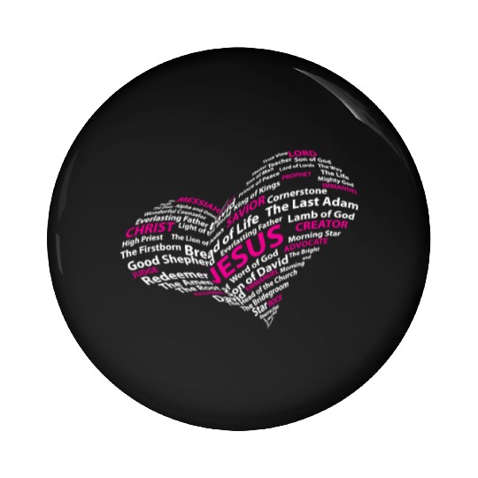 Heartful Jesus Names Pin Buttons-Faith's Embrace
