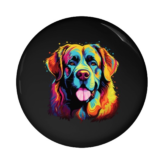 Watercolor Colorful Great Pyrenees Pin Buttons