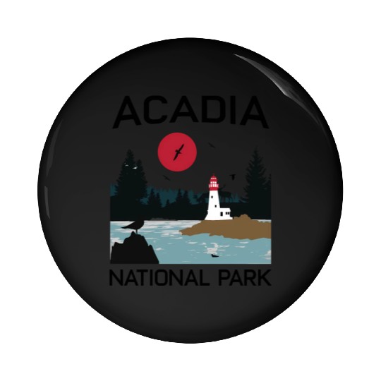 Acadia National Park 80s Maine Mount Island Pin Buttons