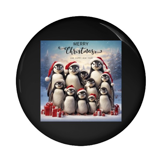 Christmas funny penguins Pin Buttons