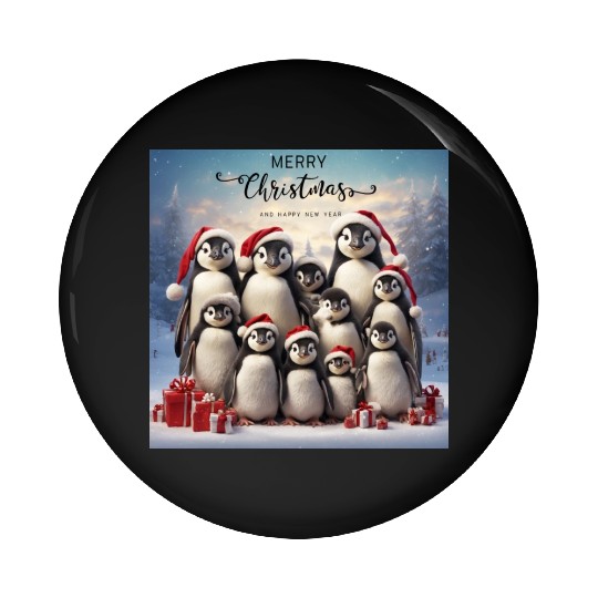 Christmas funny penguins Pin Buttons