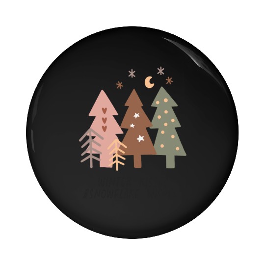Winter Kisses And Snowflake Wishes Pin Buttons