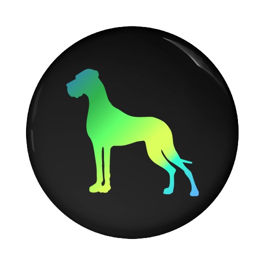 Green Yellow Great Dane Pin Buttons