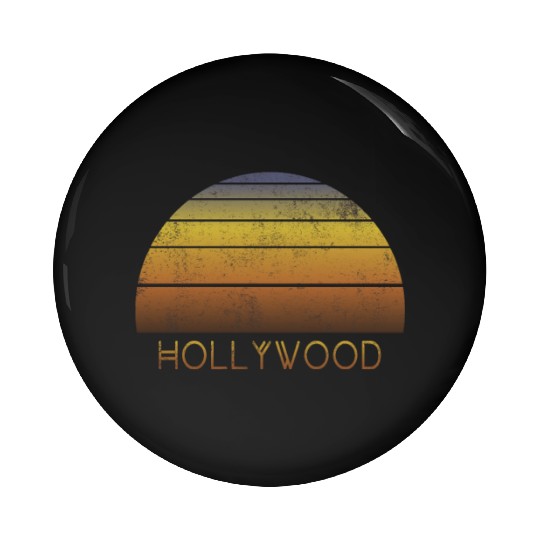 Retro Hollywood California Sunset Vacation Pin Buttons