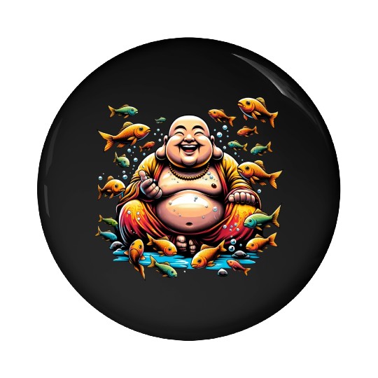 Buddhism and Underwater World - Peaceful Diving Pin Buttons