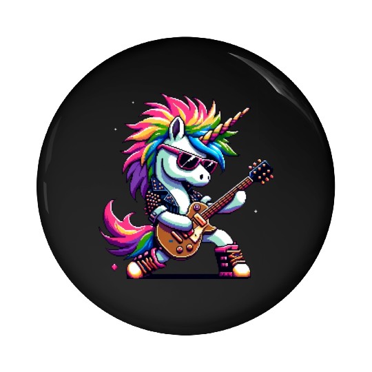 Pixel Punk Rock Unicorn Pin Buttons