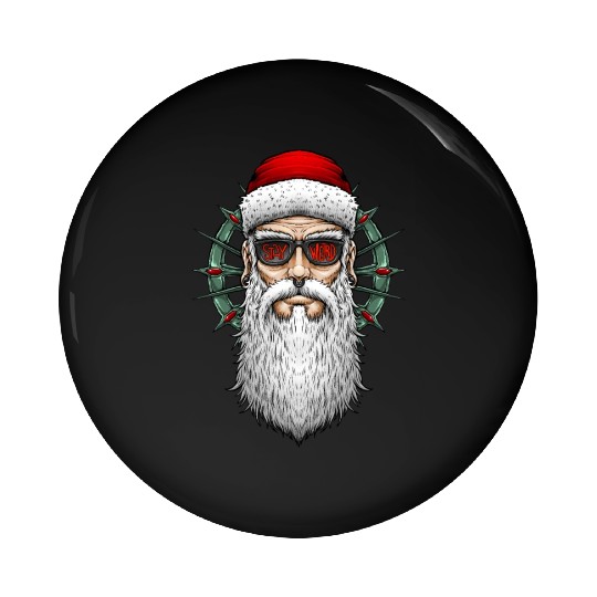 hipster santa claus stay weird Pin Buttons