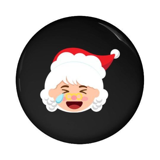 Mrs Claus Emoticons Cry Laughing Loud Christmasmrs Pin Buttons