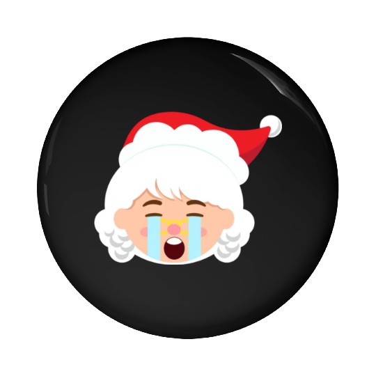 Mrs Claus Emoticons Crying Out Loud Christmasfunny Pin Buttons