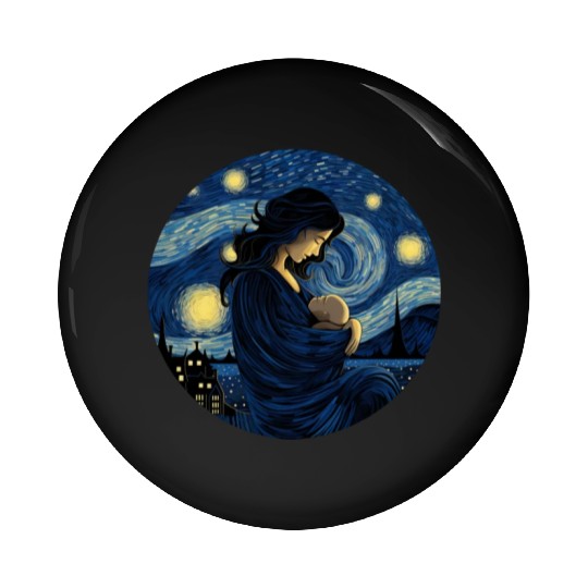 Breastfeeding Starry Night Pin Buttons Motherhood