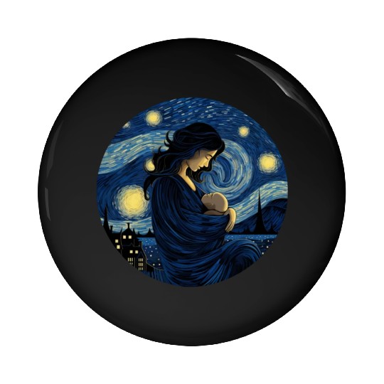 Breastfeeding Starry Night Pin Buttons Motherhood