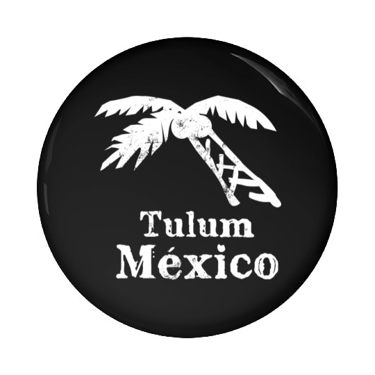 Tulum Mexico Palm Tree Vacation Trip Beach Men Pin Buttons