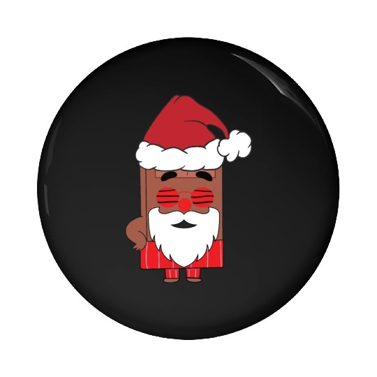 Choco Christmas Santa Claus Funny Santa Face Pin Buttons