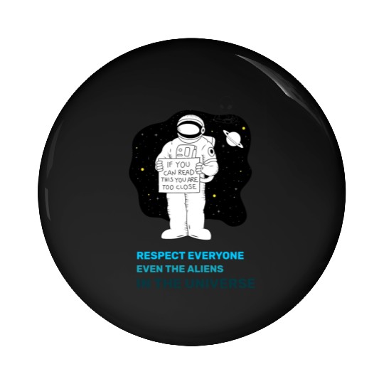 Black White Astronauts and Aliens Pin Buttons