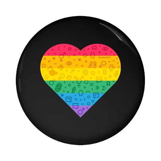 Rainbow Heart Pin Buttons
