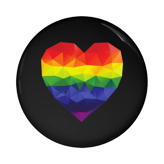 Rainbow Heart Pin Buttons