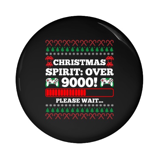 Christmas Spirit: Over 9000! Please Wait Gambling Pin Buttons