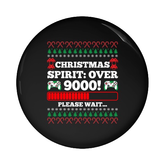 Christmas Spirit: Over 9000! Please Wait Gambling Pin Buttons