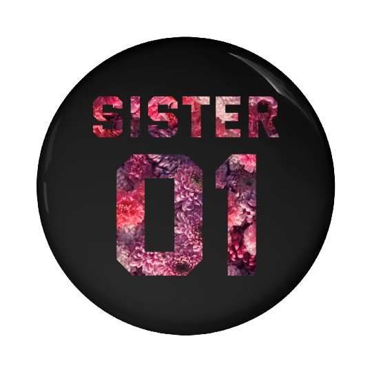COUPLE FLOWER SISTER 01 Pin Buttons