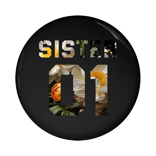 COUPLE FLOWER SISTER 01 Pin Buttons