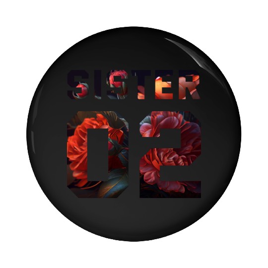 COUPLE FLOWER SISTER 02 Pin Buttons