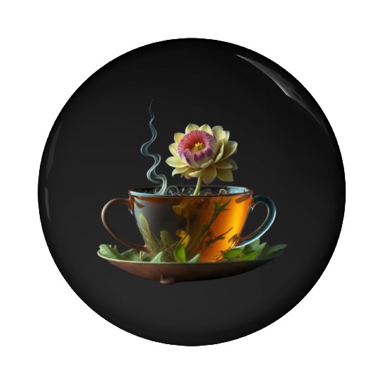 cup of green tea Pin Buttons