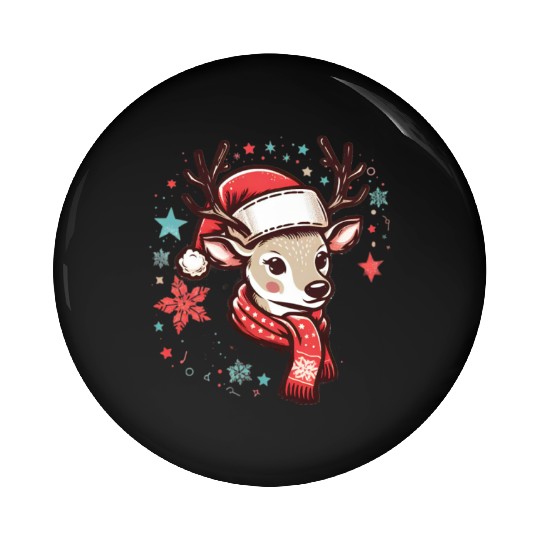 christmas Reindeer Pin Buttons