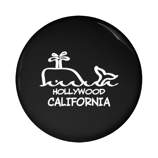 Hollywood California Whale Souvenirs Gifts Pin Buttons