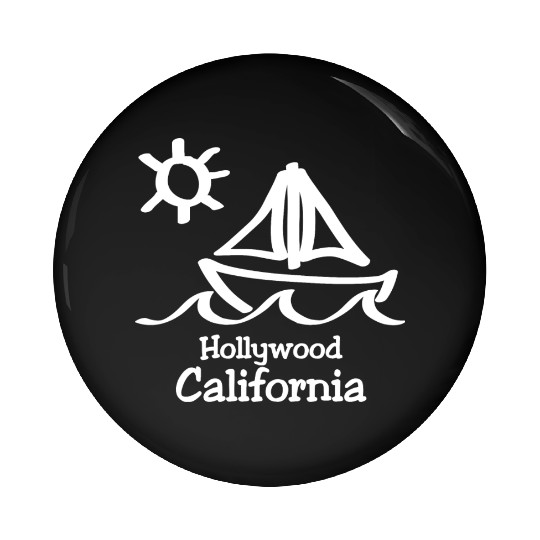 Hollywood California Sailboat Souvenirs Gifts Pin Buttons