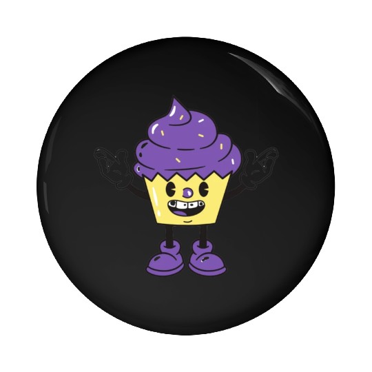 purple ice cream cup design Pin Buttons
