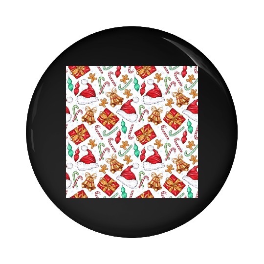 Cute Cartoon Christmas Decoration Seamless Pattern Pin Buttons